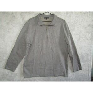 Banana Republic Mens Gray 100 Cotton 1/4 Zip Pullover Sweater Large